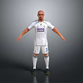3D Football Player Model Wearing Real Madrid White Jersey Number 3 Shorts Socks Shoes