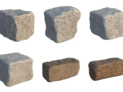 Decorative Rockery Stones with Various Shapes and Natural Colors for Garden Landscaping 3d model