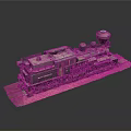 Vintage Steam Train Model On Tracks With Detailed Black Exterior And Display Base