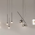 Modern Pendant Lights with Various Designs Metal Rods Glass Shades and Spherical Bulbs