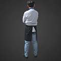 Game And Movie Character Chef In White Uniform With Black Apron Arms Crossed