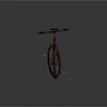 Pink Mountain Bicycle With Muddy Tires And Metallic Frame On Gray Background