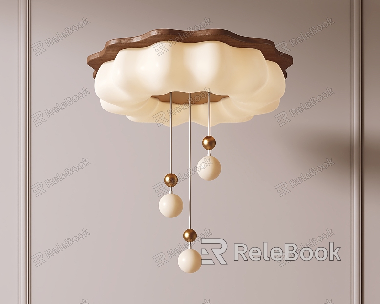 Cream wind ceiling lamp model