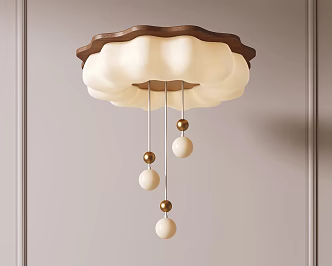 Cream wind ceiling lamp 3d model