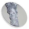 Abstract Layered Round Wall Decor with Blue Gray Texture and Light Gray Frame 3d model