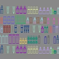 Assorted Perfume and Cosmetics Collection With Colorful Bottles Jars and Skincare Products