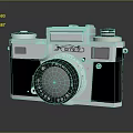 Vintage Mobile Digital Camera With Silver Black Body Classic Lens And Control Knobs 3d model