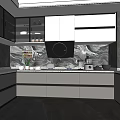 Modern Kitchen Interior Design With Island Marble Backsplash Cabinets And Built In Appliances