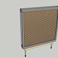 Golden Metal Filter With Rectangular Frame And Support Stand Legs