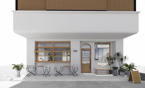 Modern Door Head Milk Tea Shop Door Head 3d model