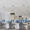 Modern Public Office Workspace With Open Layout Desks Computers And Ergonomic Chairs 3d model