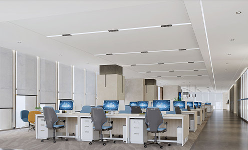 modern public office area open office area 3d model