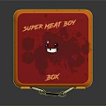 SUPER MEAT BOY BOX With Red Orange Design And Cartoon Character Art