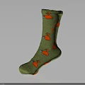 Water Transport Vehicle Patterned Green Socks With Red Designs On Dark Background