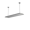 Modern Rectangular Pendant Light With Perforated Surface Suspended By Metal Cable 3d model