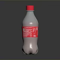 Clear Plastic Beverage Bottle With Red Cap And Red Label Design