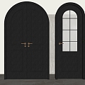 French child-mother door combination 3d model