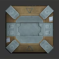 Fragile Box With Metal Reinforcements Worn Surface And Reflective Base