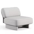 Modern Light Gray Fabric Single Sofa With Brown Armrest And Black Base