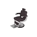 Medical Examination Chair With Brown Leather Diamond Pattern And Metal Frame