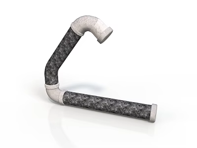 Industrial L Shaped Metal Pipe Fitting With Textured Surface And Sturdy Construction For Industrial Equipment 3d model