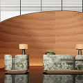 Front desk, reception desk, end view desk 3d model