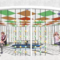 Modern swing carousel 3d model