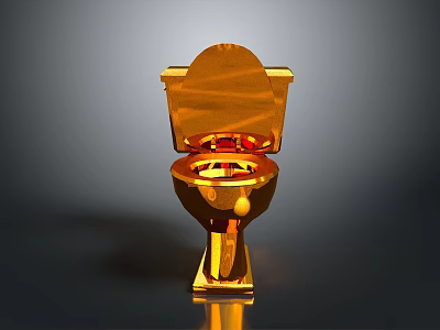 Golden Toilet With Modern Design Shiny Finish For Luxury Bathroom Decor 3d model