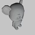 Adorable Gray Koala Game Movie Character with Pink Ears Blue Eyes Blue T-shirt Brown Shorts
