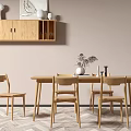 Nordic Dining Table and Chair Combination Dining Table and Chair 3d model