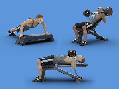 Modern Man Fitness Man 3d model