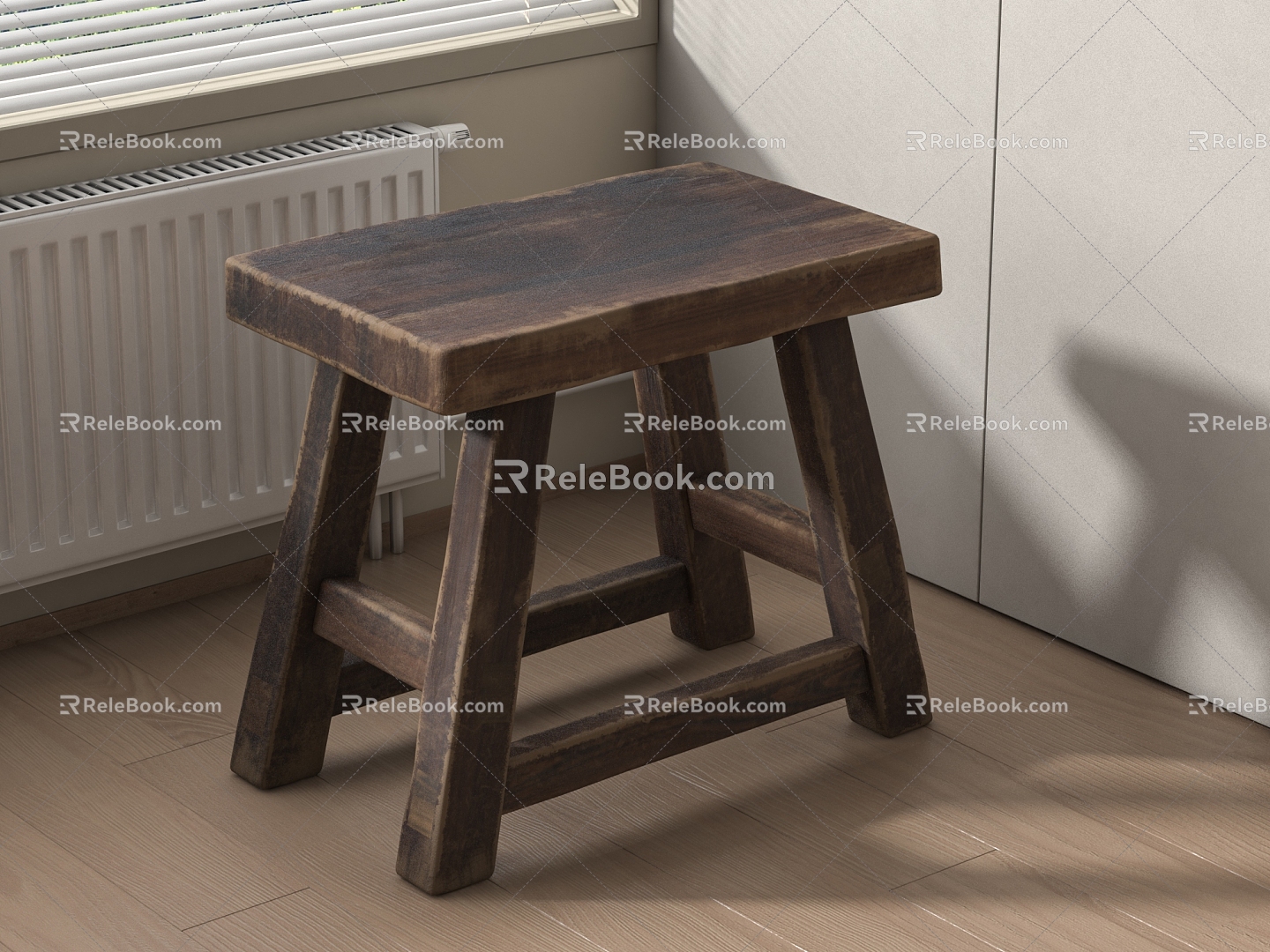 Solid Wood Stool Round Stool Stool Solid Wood Stool Tea Stool Wood Stool Wood Stool Old Wood 3d model