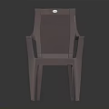 Modern Light Purple Leisure Chair With Armrests Mesh Backrest And Striped Plastic Seat