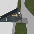 Black Slanted Detached Villa By Lakeside With Grassland Mountains And Lit Windows