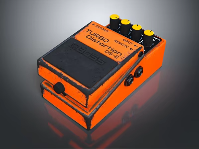 BOSS Turbo Distortion Orange Effect Pedal With Knobs For Headphone Speaker Audio Systems 3d model