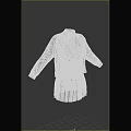Stylish Women's Clothes With White Cardigan Gray Turtleneck Top And Pleated Skirt