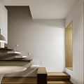 Open Plan Modern Living And Dining Space With Wood Furniture And Elegant Golden Decor Details