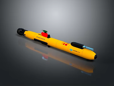Yellow Underwater Robot REMUS 100 Resembling Fish With Black Components 3d model