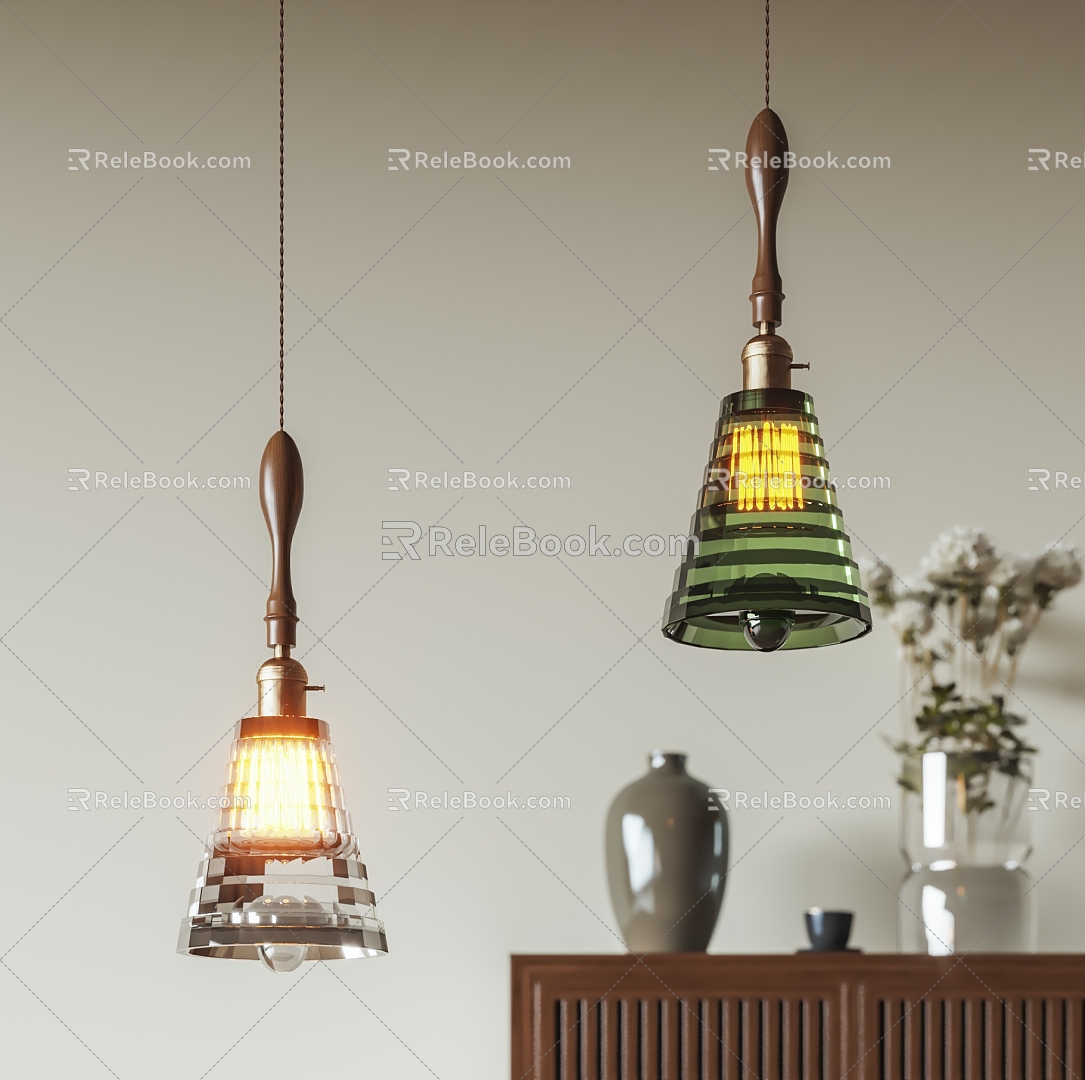 Middle Ancient French Style Glass Chandelier Glass Chandelier Single Head Chandelier Bedside Chandelier 3d model