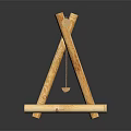 Wooden Swing Play Equipment With A Frame Stand And Wooden Seat For Kids Outdoor Fun