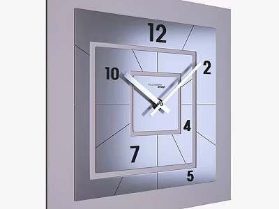 Sleek Minimalist Square Wall Clock With Numeric Markers And Modern Design 3d model