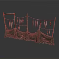 Traditional Fish Drying Rack With Wooden Poles Hanging Fish And Canvas Covers
