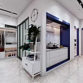 Modern Home Appliances Showroom Interior Design With Sofa Table Chairs And Display Area