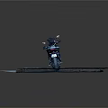 Black Sporty Motorcycle with Rearview Mirrors and Seat Parked on Roadside