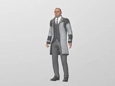 Game Movie Character In Formal Attire With Long Coat Vest And Pants 3d model