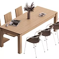 Dining Table and Chair Combination Log Style Dining Table and Chair Combination 3d model