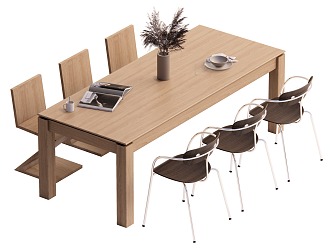 Dining Table and Chair Combination Log Style Dining Table and Chair Combination 3d model