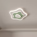 Modern Creative Shape Ceiling Light With Green And White Design And LED Light Strip 3d model