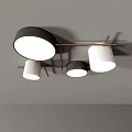 Modern Ceiling Lights With Square And Round Shades Metal Frame Design 3d model