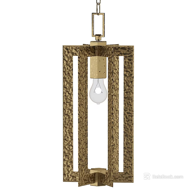 Unique shaped Pendant Light with Brass Geometric Frame Intricate Pattern Modern Home Decor 3d model